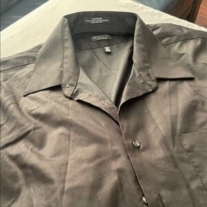 Arrow Men's Black Button Down Shirt 67%cotton 33% polyester